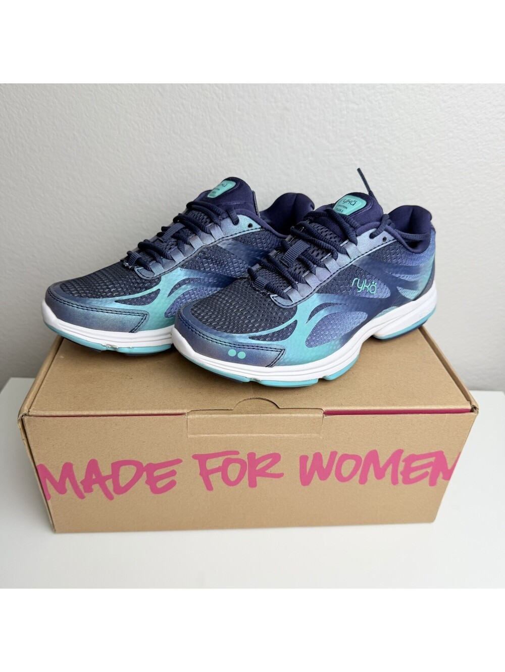 Ryka Devotion Plus 2 Women’s Walking Sneakers Navy Teal Aqua Size 5M Athletic